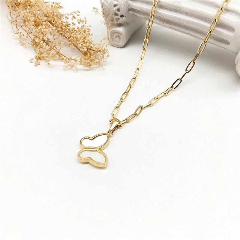 Manufacturer Custom High quality/High cost performance Gold Plated Fashion Jewelry Wholesale/Supplier Stainless Steel Butterfly Necklace Trending jewellery