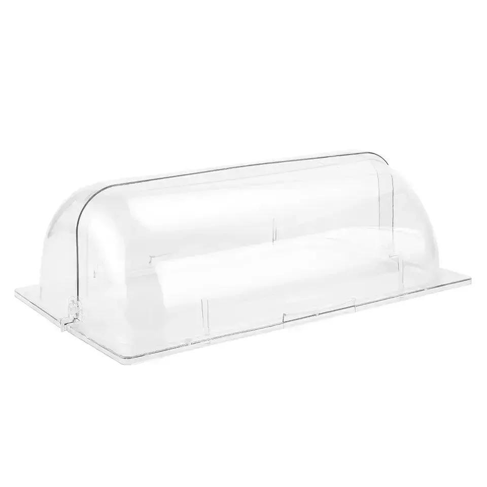 High quality/High cost performance Reusable Food Keeper for Party Picnic BBQ Food Cover Plastic Bread Transparent Cover Half Flap Bread Cover