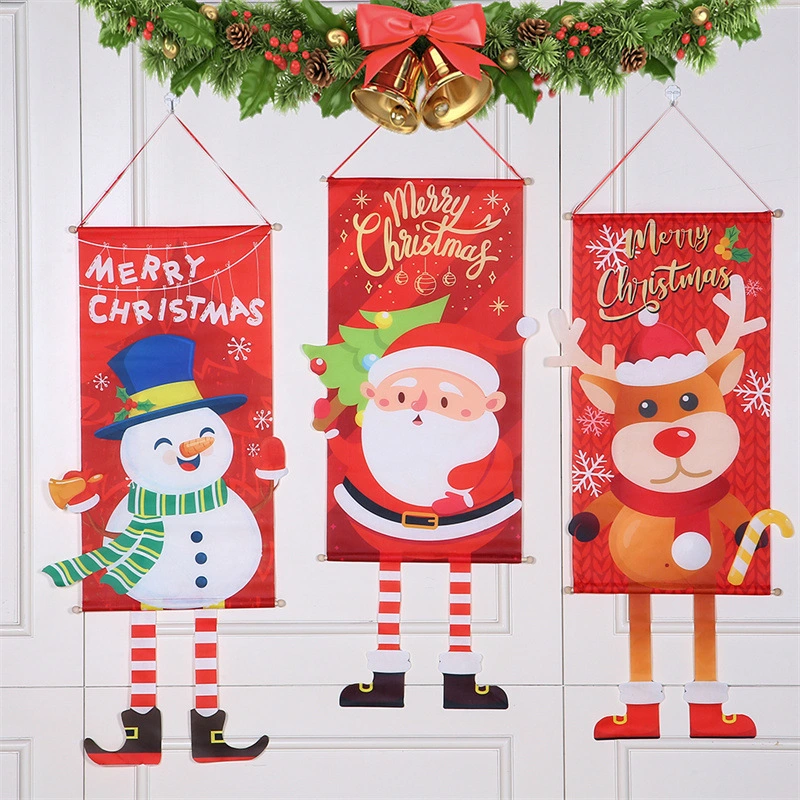 Christmas Cartoon Design Christmas Ornaments Christmas Hang Flags Home Decor