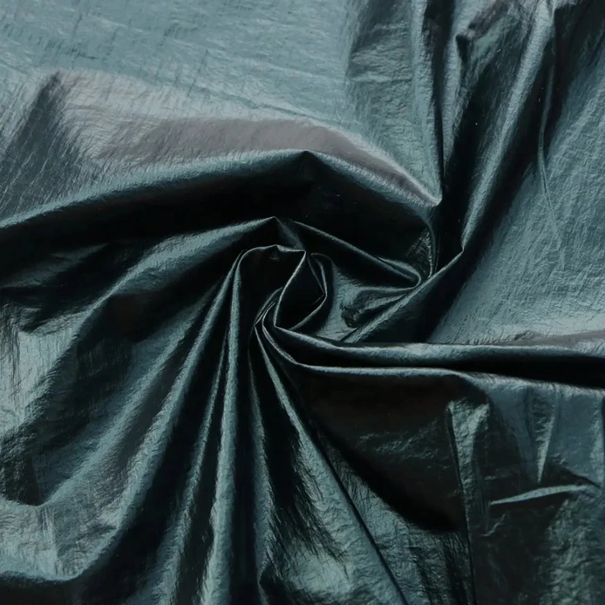 Tissu mémoire imprimé en polyester/nylon recyclé élastique en PU/TPU/PVC tissé pour manteau d'extérieur, veste coupe-vent, vêtement jacquard.