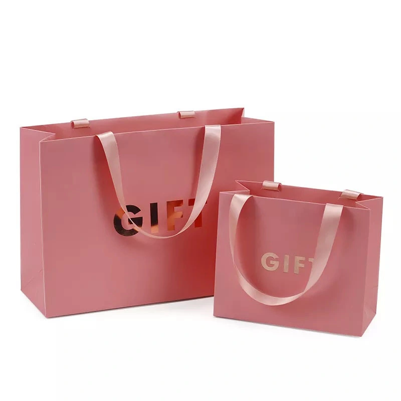 Fashion Paper Shopping Bag Pink Gift Paper Bag with Custom Logo