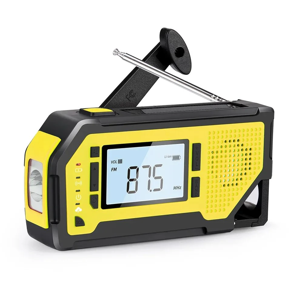 Manivelle solaire d'urgence rechargeable portable 2 000 mAh WB / NOAA Radio