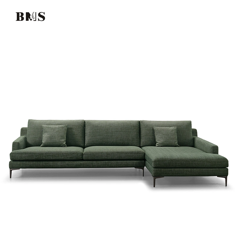 Modern Leisure Home Furniture Fabric Sectional Seatings Genuine L Shape Leather Corner Couch Mags Modular Sofa for Living Room