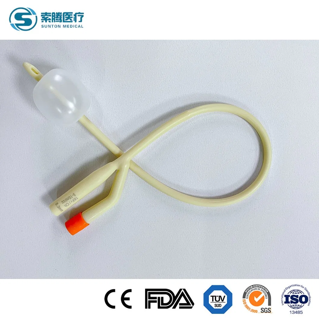 Sunton 3-Way Double Balloon Intermittent Silicone Coated Latex Foley Urinary Catheter China Disposable Sterile Foley Latex Urinary Catheter Products Suppliers