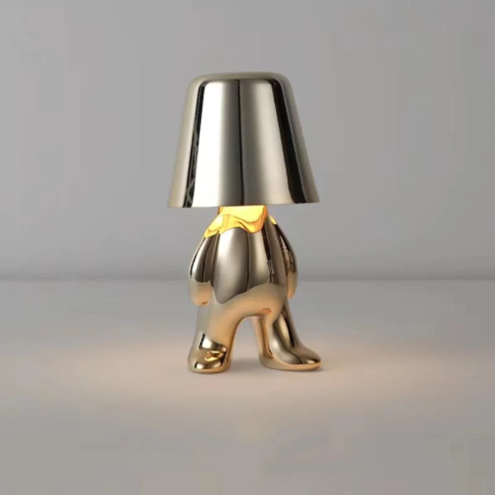 USB Rechargeable Touch Control Golden Man LED Dining Table Lamp