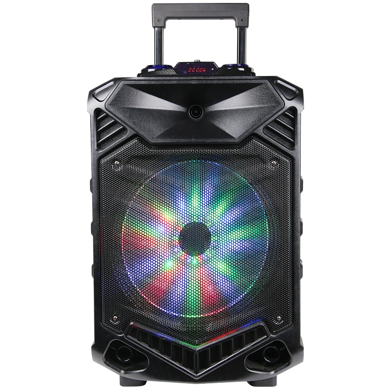 Rechargeable Trolley Wireless Bluetooth Speaker with USB SD Wireless Mic and Light