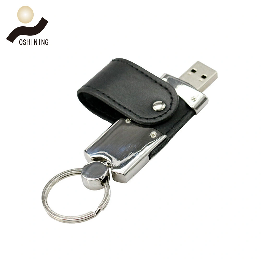 Leather USB Flash Memory Thumb Drive Sticks U Disk (USB-LT004)