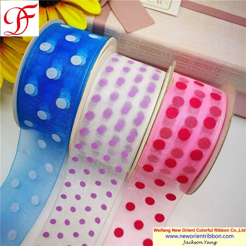 Factory Wholesale/Supplier Customized OEM Printed Organza Ribbon for Bows/Decoration/Wrapping/Gifts Packing