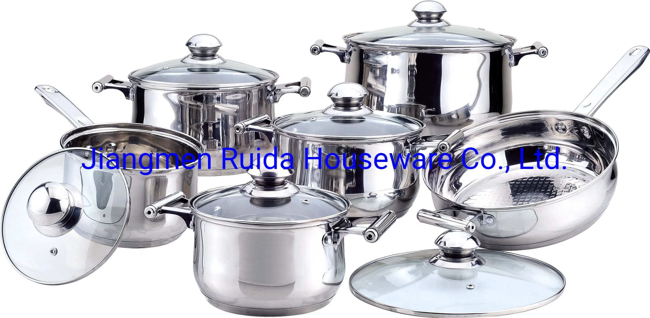 12PCS Stainless Steel Kitchenware with High Grade Handle