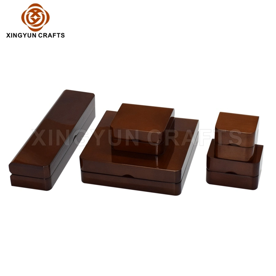 Personalisierte Luxus Schmuck-Paket Box Custom Brown Piano Glossy Finish Geschenkanzeige Aufbewahrungsbox Holz Malerei Fall