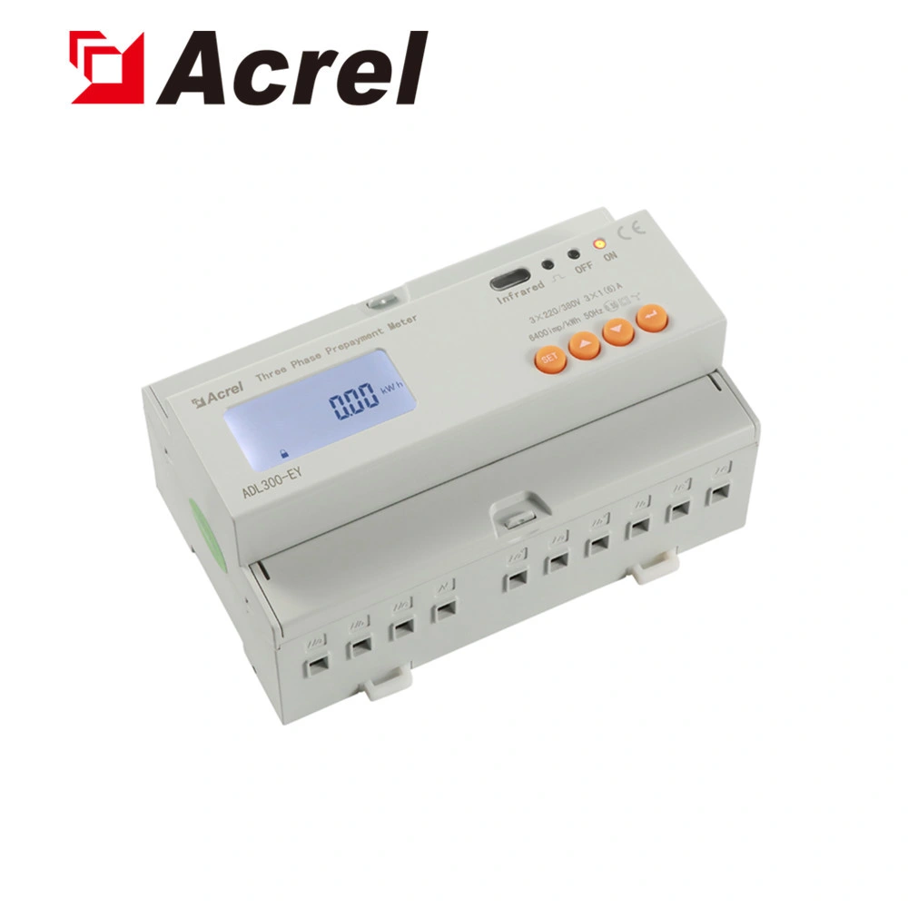 Acrel Adl300-Eyrf 1 (6) a or 10 (80) a Input Three Phase Local Prepaid Energy Meter with Radio Frequency Card