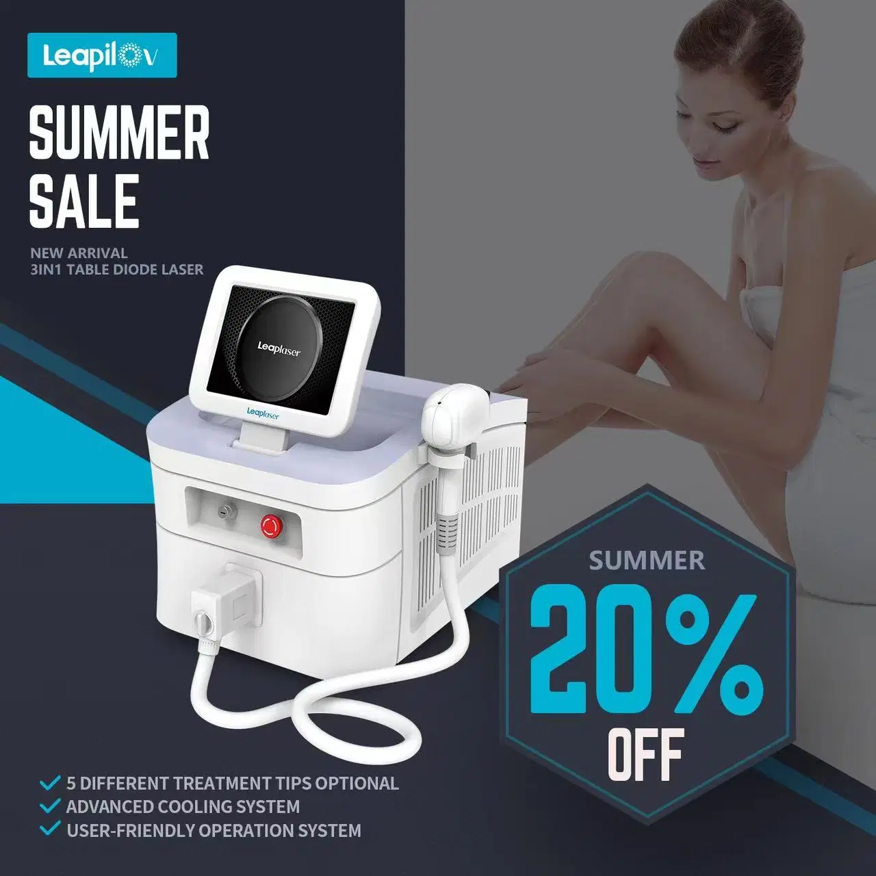 Best Selling Portable Diode Laser 808nm Diode Laser Hair Removal Machine Beauty Equipment