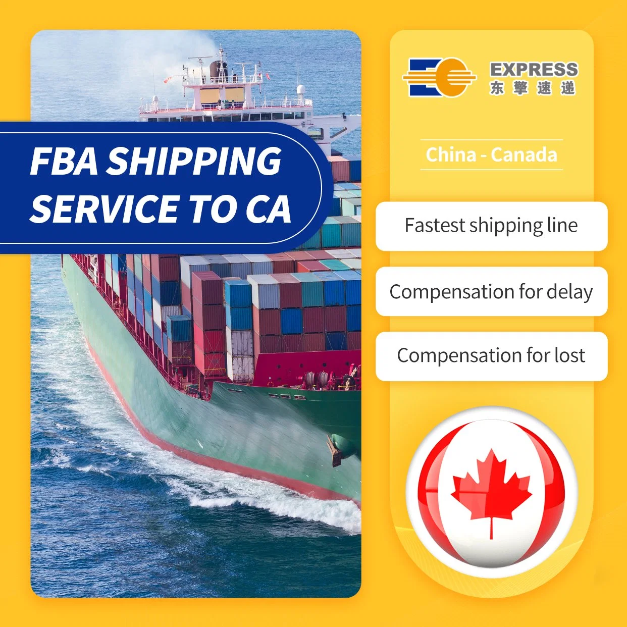 Services de l'agence de transport de la Chine au Canada, fret maritime