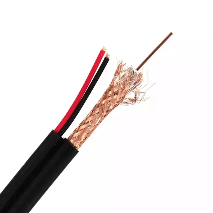 75 Ohms CCTV CATV Matv Broadband Coaxial Cable RG6 with Drop Wire Communication Cable