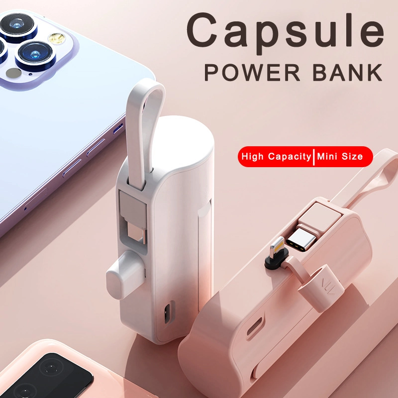 Mini Capsule 3 in 1 Mobiles USB Type C 5000mAh Battery Charger