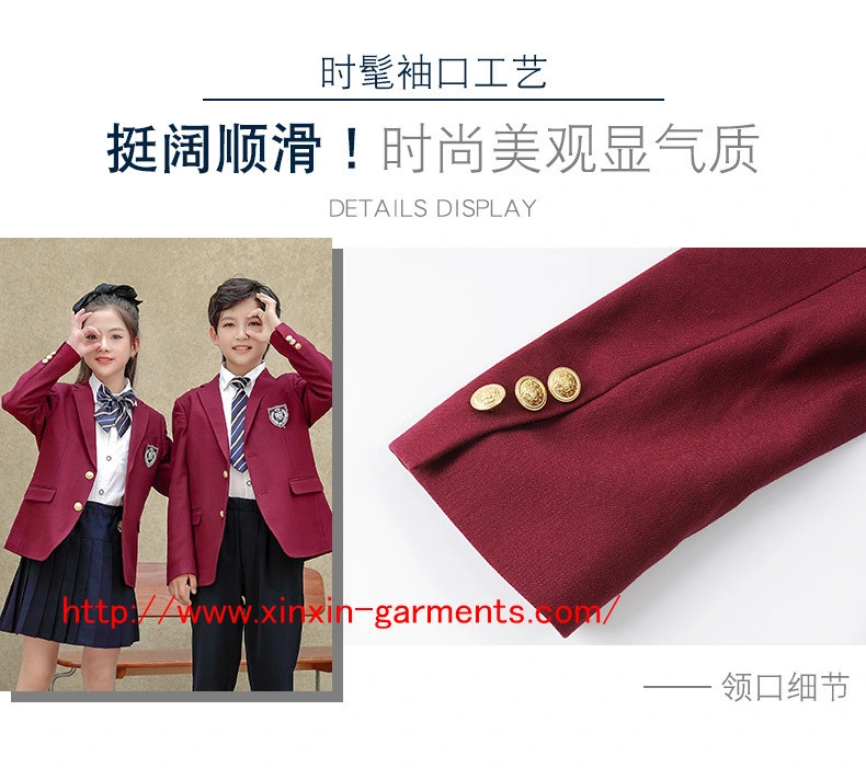 Custom Designs Primary Students Theme Party Wear Kids Boys Girls School Blazer Uniform (U2316)