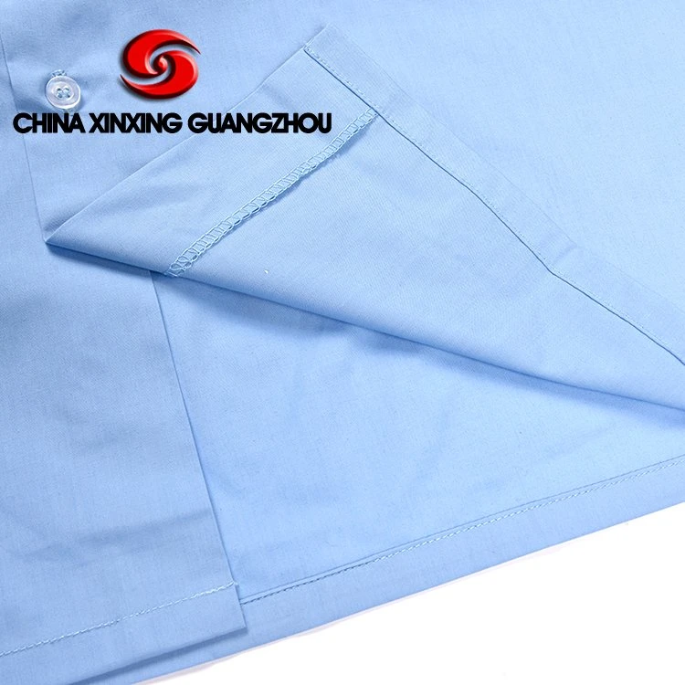 China Xinxing Custom Langarm Polyester Baumwolle Militär Polizei Blau Office Herrenshirt