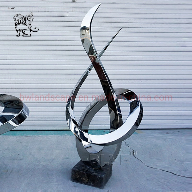 Novo Design Exterior de metal de solda escultura decoração Arte moderna casa de jardim em aço inoxidável polido escultura abstrata