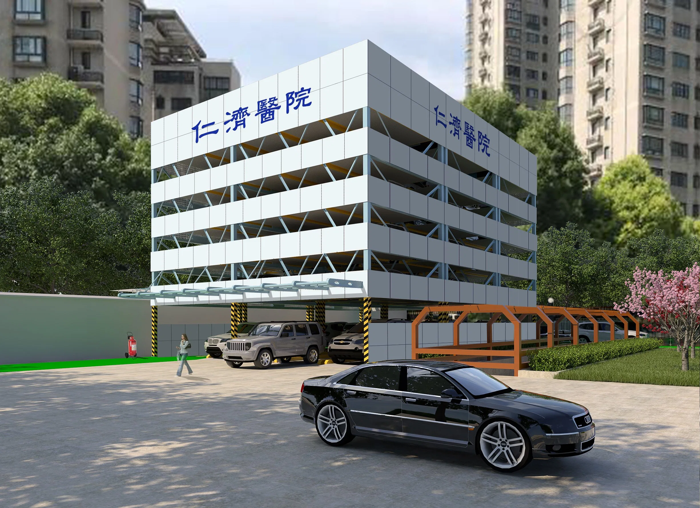 Computer Controlled 9 Level Flat Traversing Car Parking System