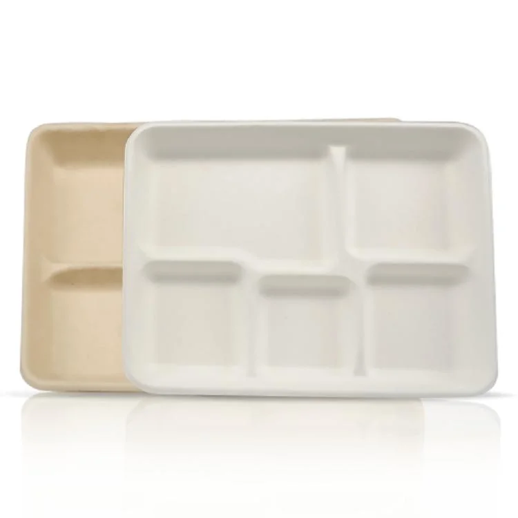 Microwaveable Bagasse Food Packaging Disposable Compartment Bento Lunch Box Meal Preparation Bento Box Food Storage Container