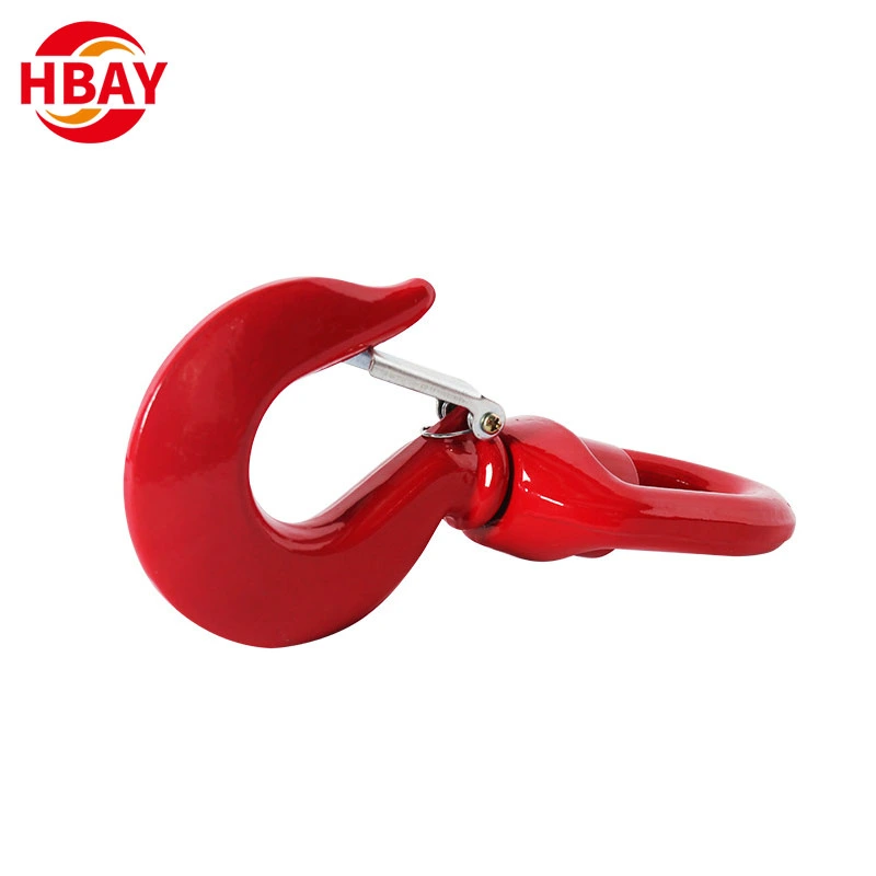 Factory G80 U. S. Type Metal Swivel Hoist Hook with Latch of Rigging Hardware