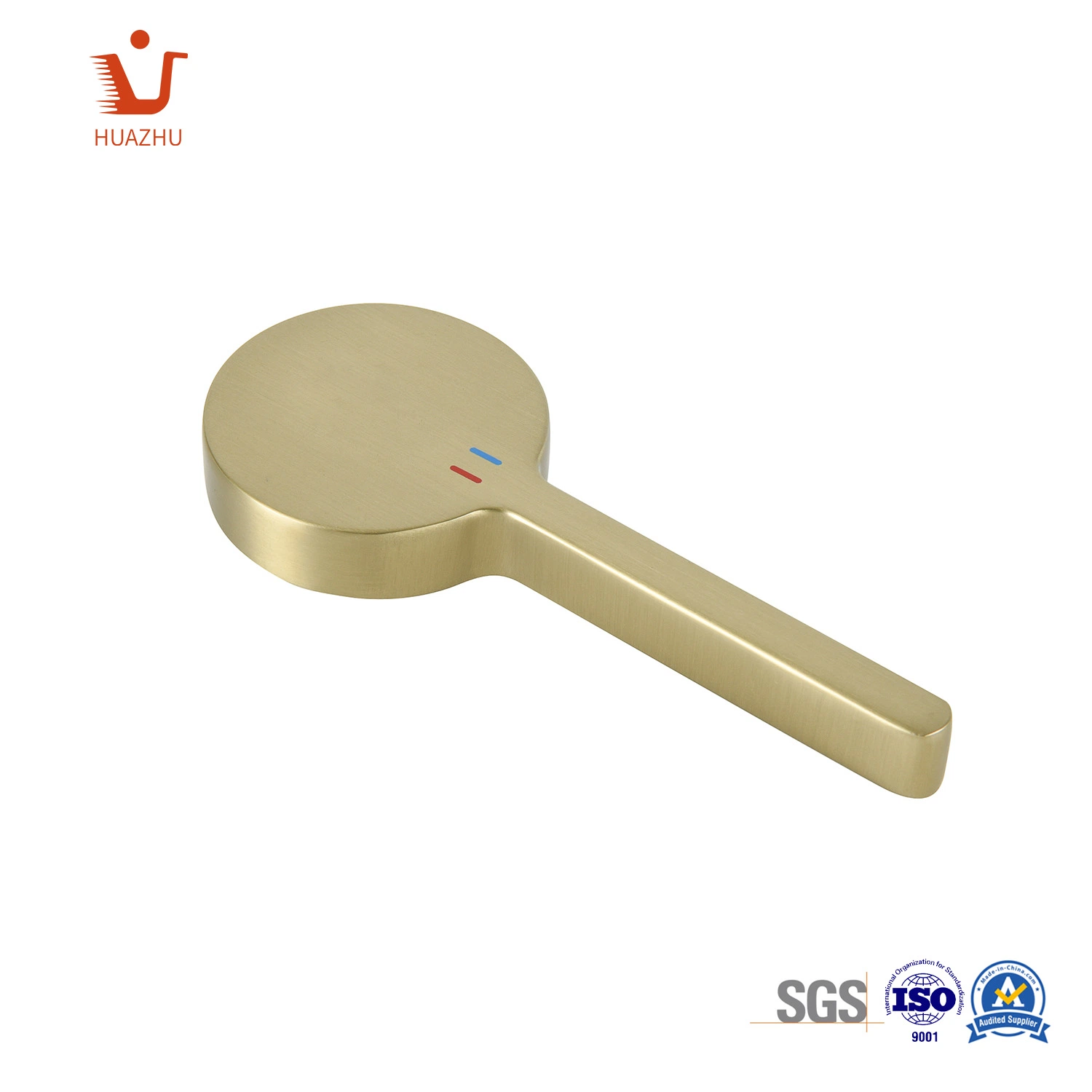 Modern Brass Stainless Steel Zinc Alloy Faucet Handle / Silver Color Round Type 2 Water Tap Mixer Handle