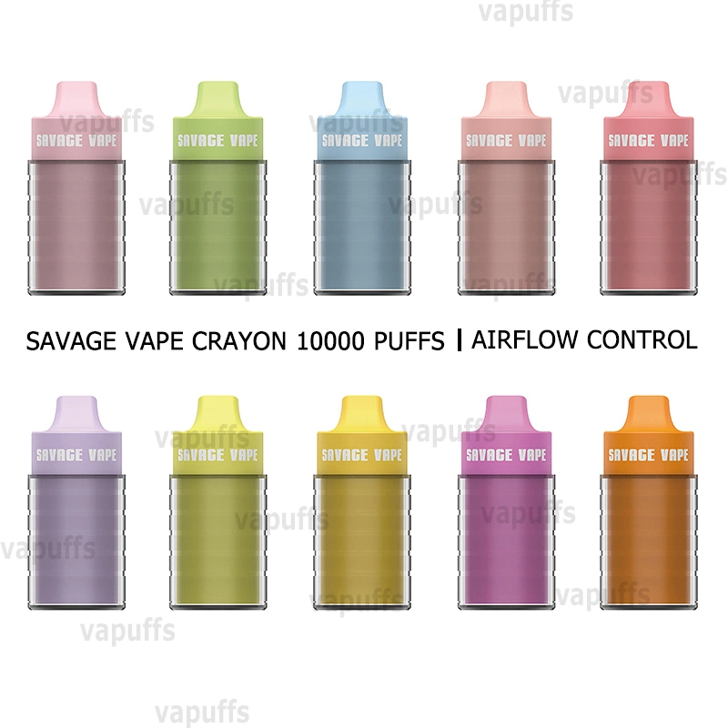 Original Savage Crayon E Cigarette 10000 Puffs Disposable/Chargeable Vapes 650mAh Rechargeable Battery 25ml Prefilled Carts Puff Vape 600 6000 8000 Randm Tornado