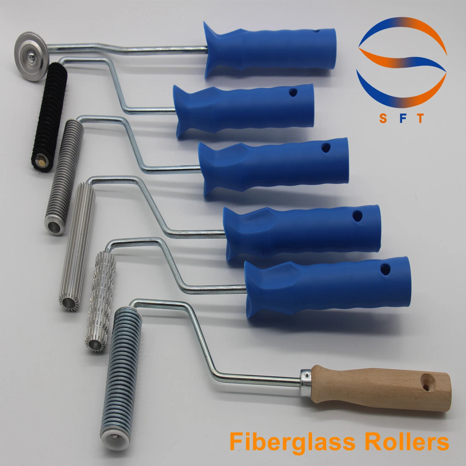 Customized 19mm Diameter Aluminum Alloy FRP Finned Rollers Paint Rollers