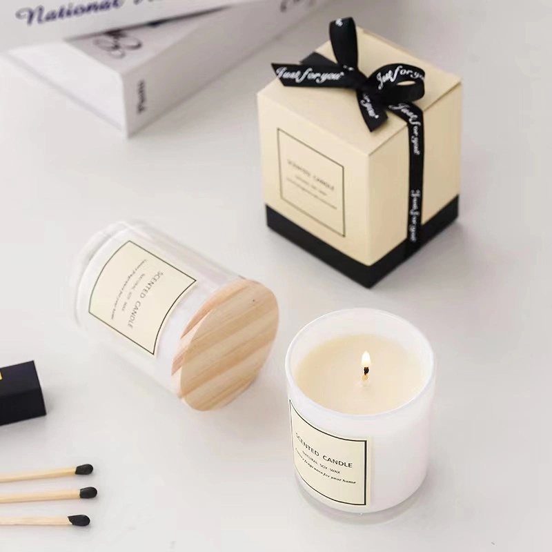 Diseño Velas de Aromoterapia de madera de cera de soja Premium decoración para el hogar Juego de regalo de lujo de vela perfumada con etiqueta privada