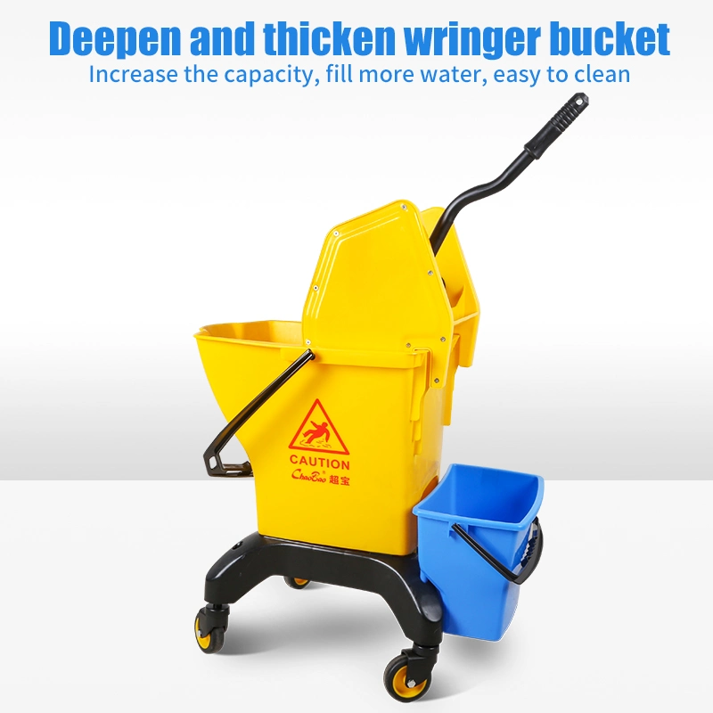 28L Yellow Thickened Water Truck Squeeze Bucket Mop Bucket