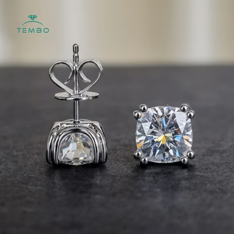 Factory Wholesale/Supplier Jewelry Price List 925 Silver Stud Earrings with 2.0CT Simulated Diamond