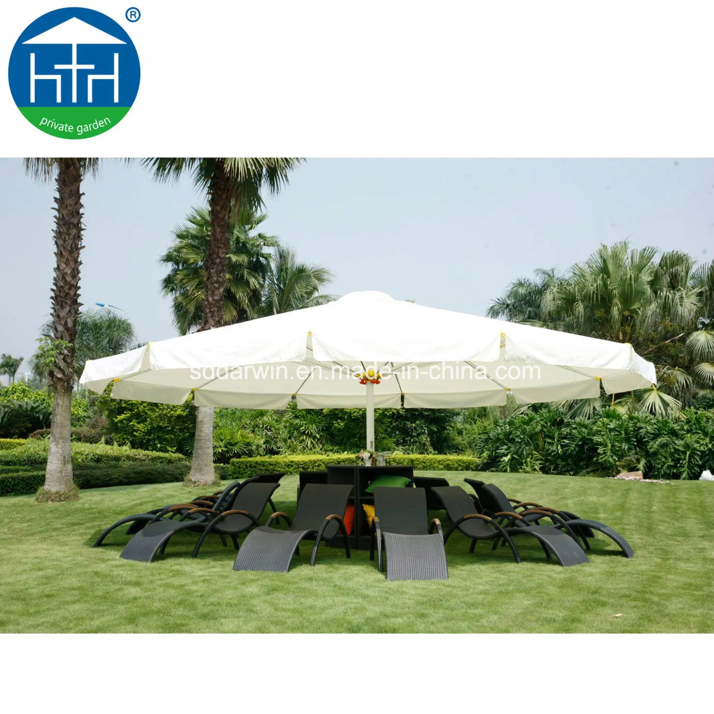 Resistente al UV de la fábrica de aluminio plegable de Patio al aire libre Gran Parasol Parasol Playa