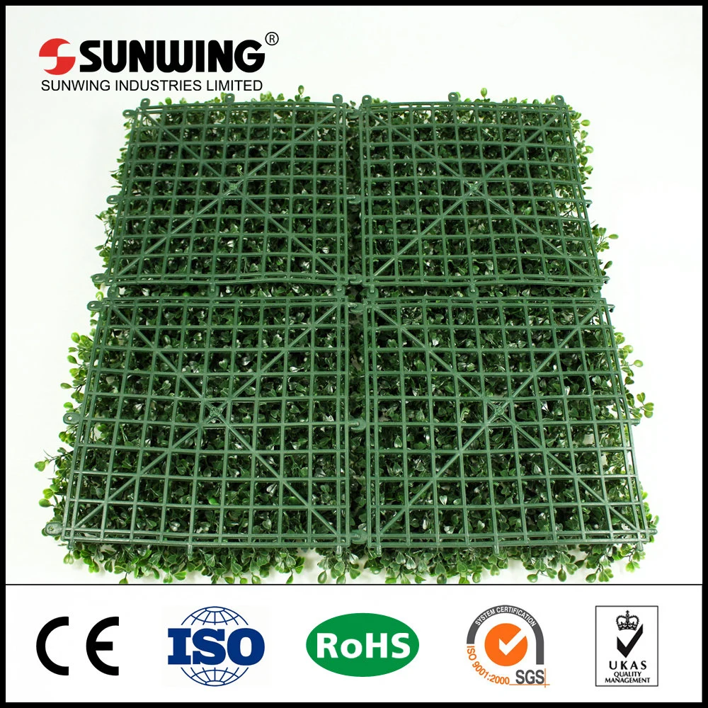 Small Plastic Artificial Green Leaves Plant Lattice Fence for Garden