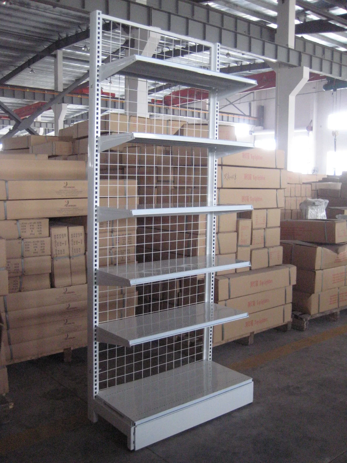 Factory Price Supermarket Shelf Double Sides Wire Mesh Back Shelf