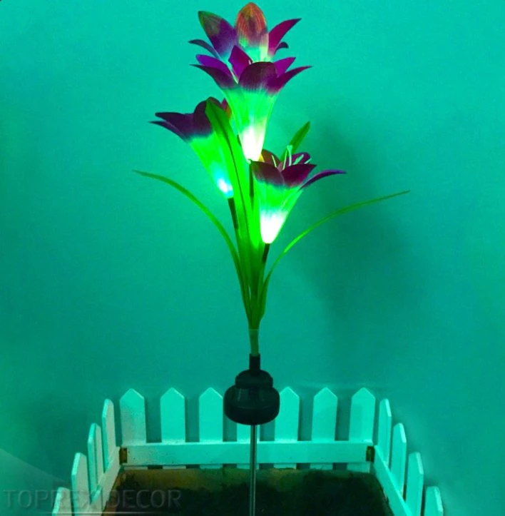 Christmas Decorations Holiday Lighting Landscape LED Stand Rose Solar Light Flowers with Battery