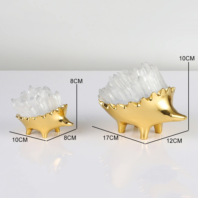 Modern Farmhouse Living Room Decor Simulation Hedgehog Design Brass Accessories for Home