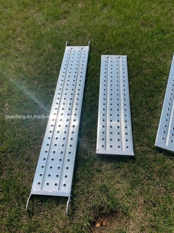 High quality/High cost performance  Construction Scaffolding Galvanized Walkway Metal Decking 450mm Steel Planks Catwalk Plataforma Tabla Matalica Metal Board Platform with Hook