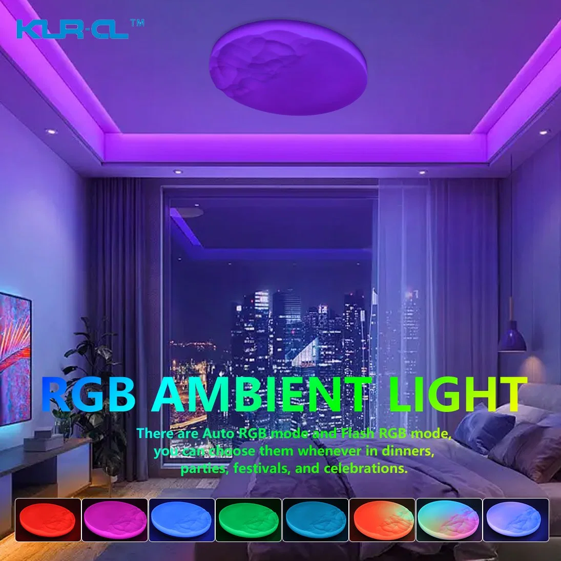 Forma de Montaña en 3D Auto RGB LED RGB Flash Mobile APP iluminación del techo interior