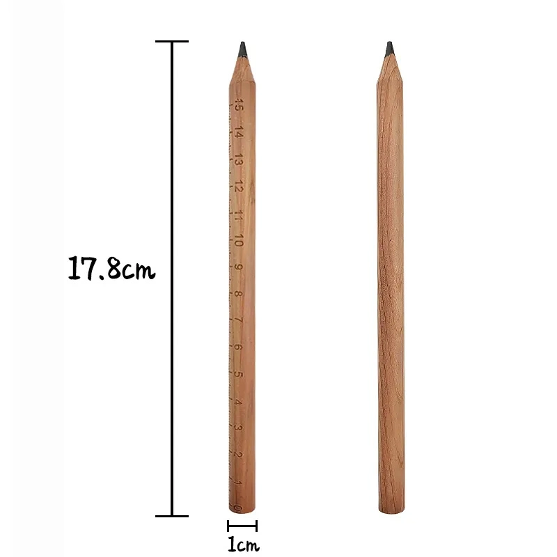 Circle Shape Custom Gifts Printing Engineer Width Natural Basswood Material Mark Hb Scale Wood Pencil with Size Marking