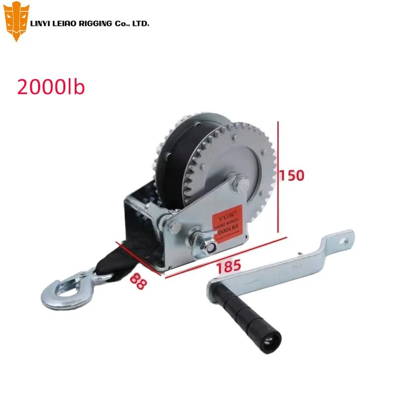 Boat Hand Winch Light Duty Polyester Belt Webbing Hand Winch 1.5t for Sale Other Manual