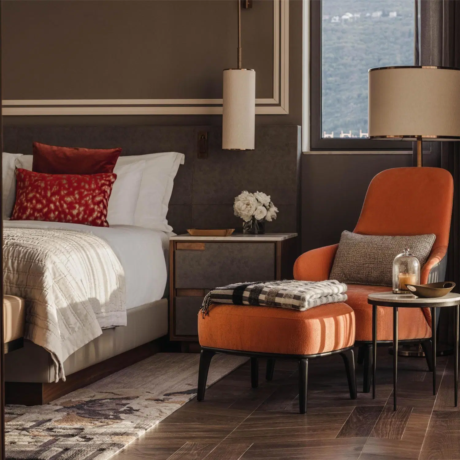 Leather Sofa Set Bedroom/Guestroom Furniture Hotel Case Goods