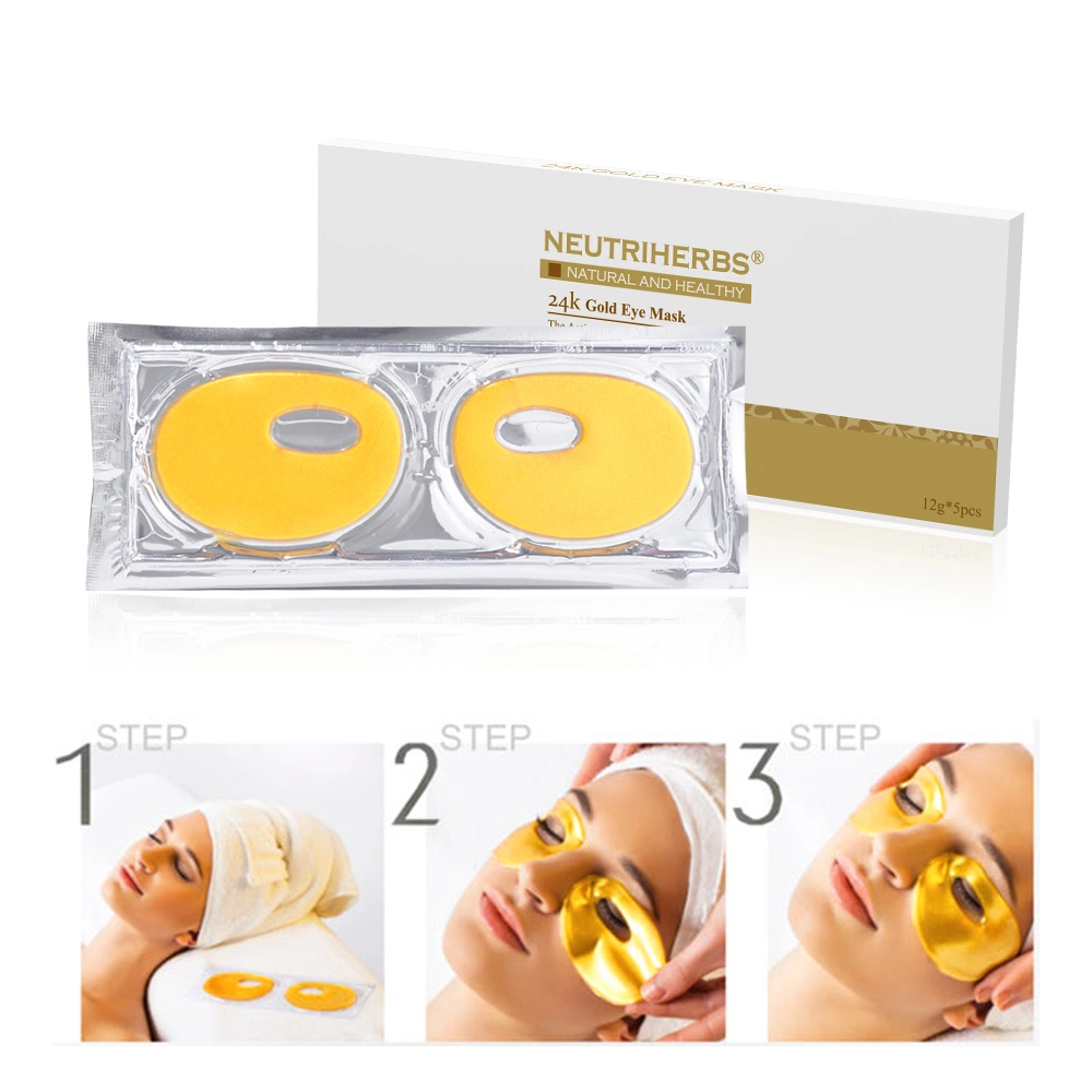 Profesional personalizado de refrigeración de Oro 24K de colágeno en Gel anti Acne iluminando la máscara de ojos