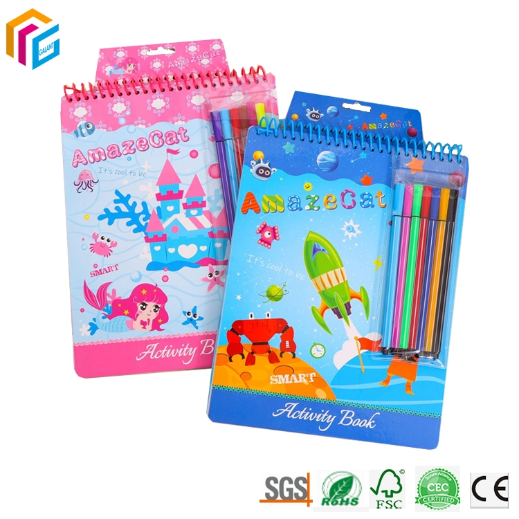 Impresora de China la pegatina de dibujo infantil la actividad de impresión de libros Softcover Colorear libro para niños