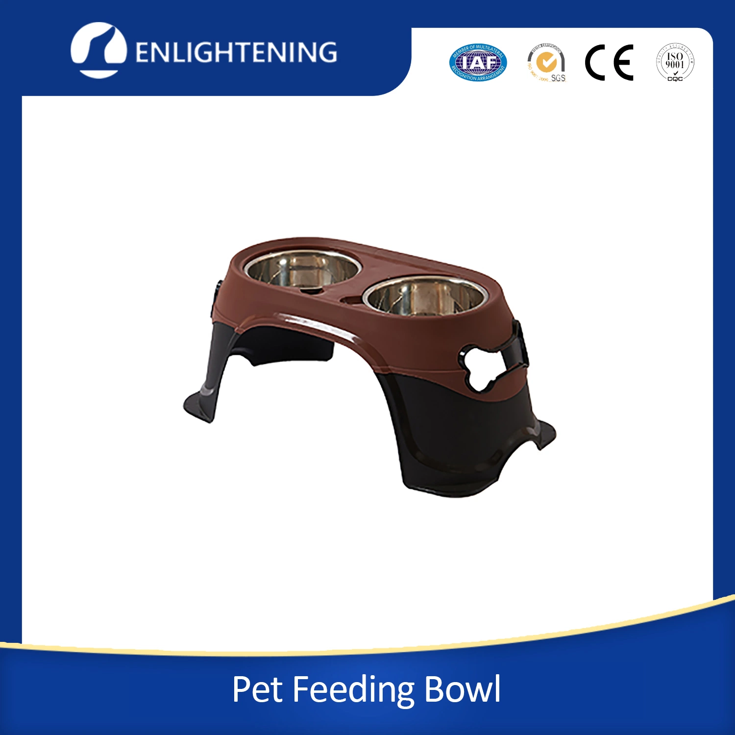 Eco friendly Multi-Color lujo planteó portátil Alimentador de doble de acero inoxidable de Agua Potable alimentos de mascotas perros gatos Bowl