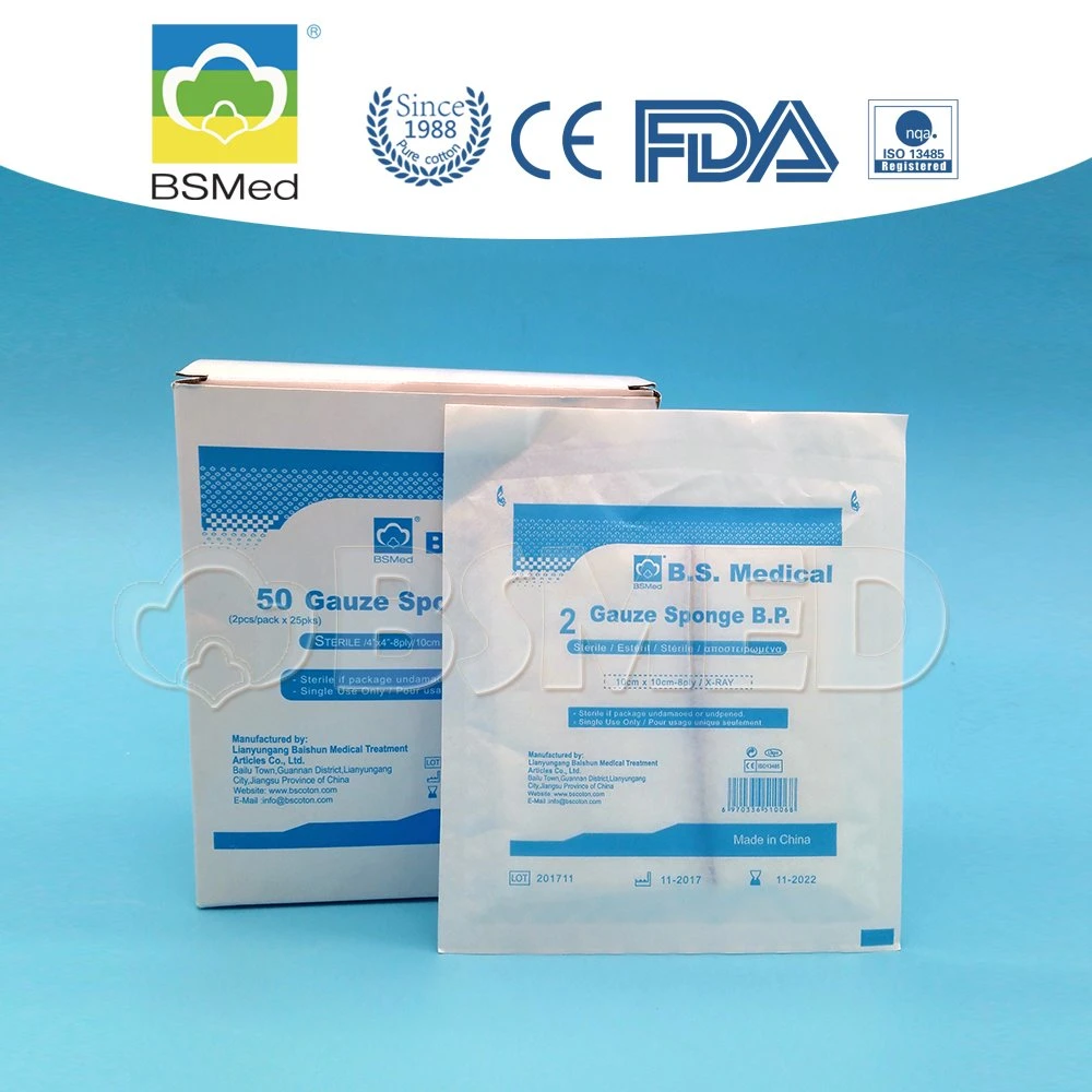 Factory Supply White Color 3inch 40s Bleached Absorbent Cotton Gauze Swab with Detectable X Ray for Medical Use