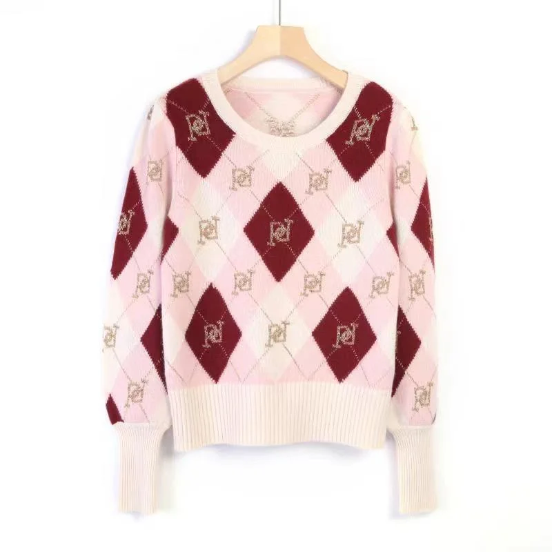 OEM Cashmere Solid Color Big Triangle Collar Pullover Long Sleeve Lady&prime; S Sweater