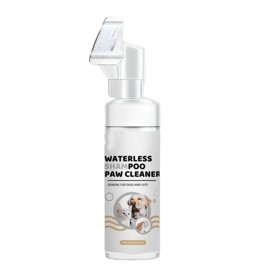 Waterless Cleaning Deep Preventing Dry Pet Paw Cleaning Foam Paw Shampoo Paw Clean with Silicone Brush for Dogs Cats
