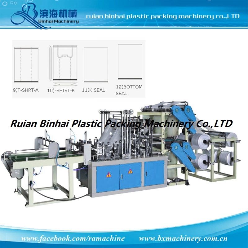 Bottom Sealing Flat Plastic Bag Making Machine 6 Lines