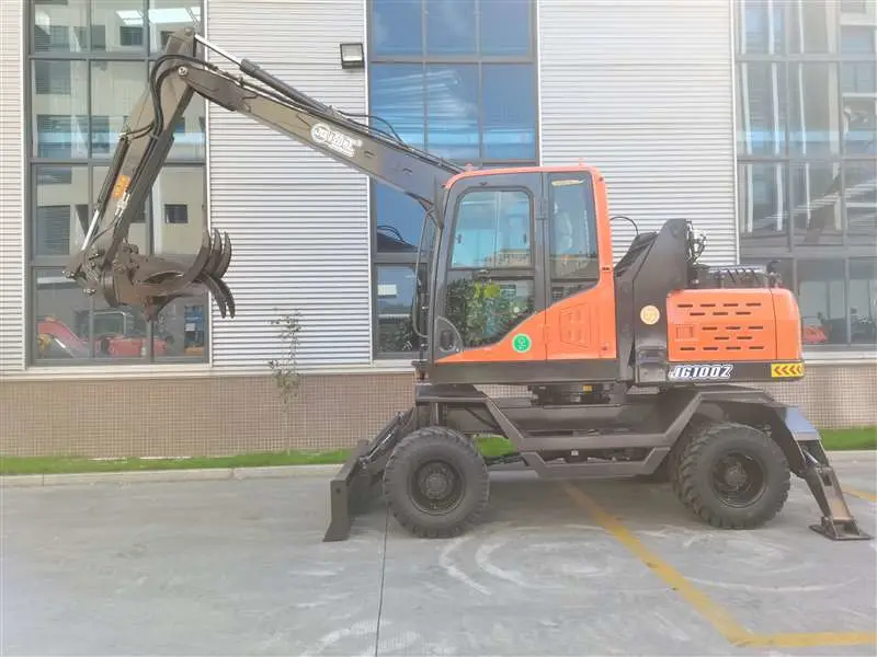 Excavadora de ruedas de Manipuladora de chatarra Jinggong con troncos de madera para silvicultura Cargadora de tenazas