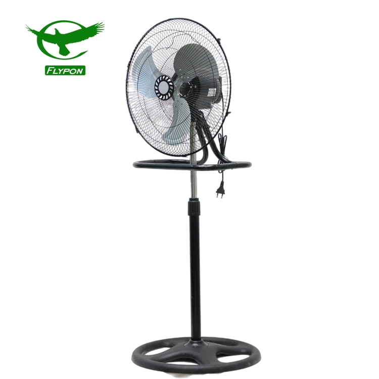 Motor de cobre potente viento 18 pulgadas Ventilador de soporte 3 pulgadas Ventilador industrial 1 con hoja de hierro de base redonda (FS45-3N1)